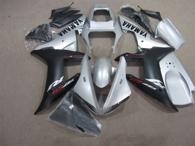 Kit Completo Carenagem Moto Yamaha R1 2002-2003 - Preto Prata Kit Completo Carenagem Moto Yamaha R1 2002-2003 - Preto Prata