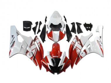 Kit Completo Carenagem Moto Yamaha R1 2007-2008 - Vermelho Branco