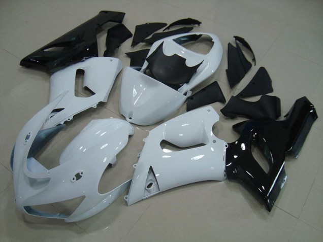 Kits Carenagem Moto Kawasaki ZX6R 2005-2006 - Branco Preto