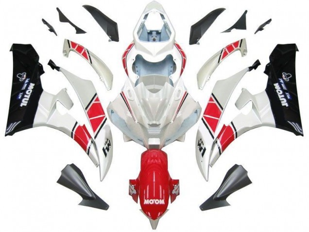 Kits Carenagem Moto Yamaha R6 2006-2007 - Branco Vermelho Preto Kits Carenagem Moto Yamaha R6 2006-2007 - Branco Vermelho Preto
