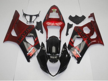 Kits Completo Carenagem Moto Suzuki GSXR 1000 K3 2003-2004 - Preto Vermelho