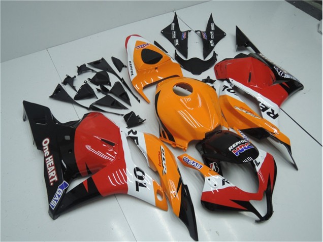Carenagem Moto Honda CBR 600RR 2009-2012 - Laranja Vermelho Preto Repsol Carenagem Moto Honda CBR 600RR 2009-2012 - Laranja Vermelho Preto Repsol