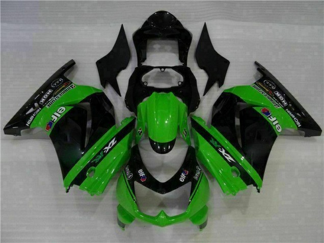 Moto Plástico Kawasaki EX250 2008-2012 - Preto Verde
