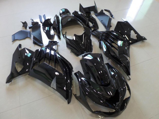Moto Plástico Kawasaki ZX14R ZZR 1400 2012-2021 - Preto Brilhante