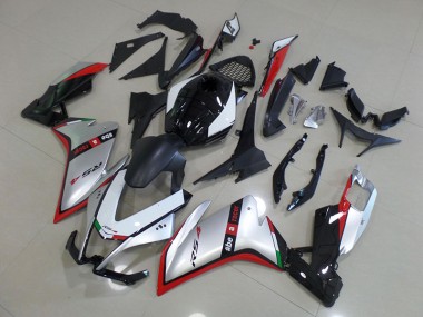 Moto Plásticos Aprilia RS4 50 125 2011-2018 - Preto Prata Vermelho