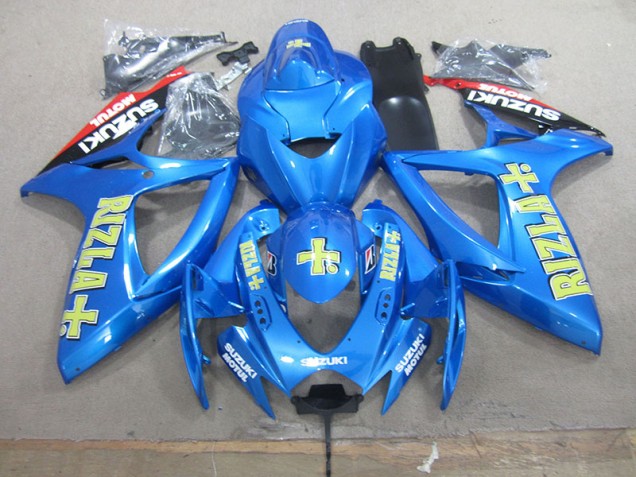 Moto Plásticos Suzuki GSXR 750 K6 2006-2007 - Azul Amarelo Rizla