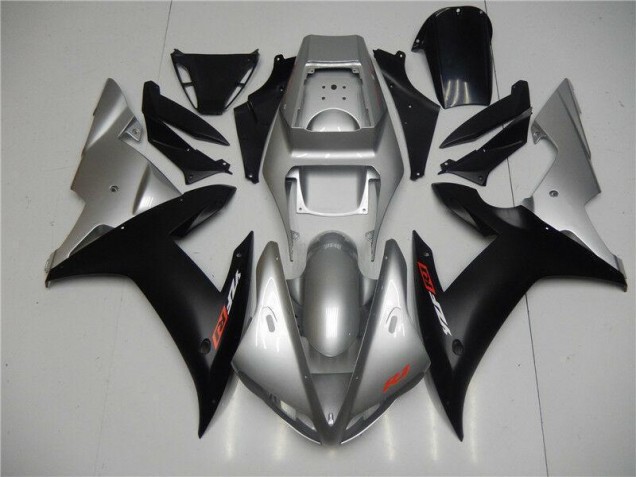 Moto Plásticos Yamaha R1 2002-2003 - Prata Preto Moto Plásticos Yamaha R1 2002-2003 - Prata Preto