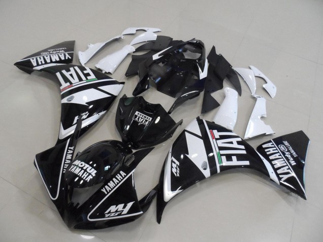 Moto Plásticos Yamaha R1 2009-2011 - Preto Branco Fiat Moto Plásticos Yamaha R1 2009-2011 - Preto Branco Fiat