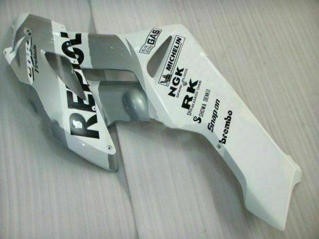 Abs Kit Completos Carenagem Moto Honda CBR 1000RR 2004-2005 - Prata Branco Repsol