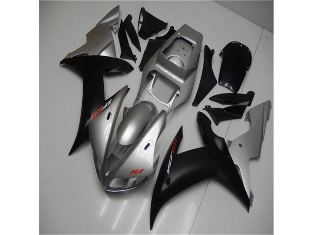Moto Plásticos Yamaha R1 2002-2003 - Prata Preto Moto Plásticos Yamaha R1 2002-2003 - Prata Preto