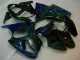 Carenagem Moto Kawasaki ZX6R 2000-2002 - Preto & Azul Chama