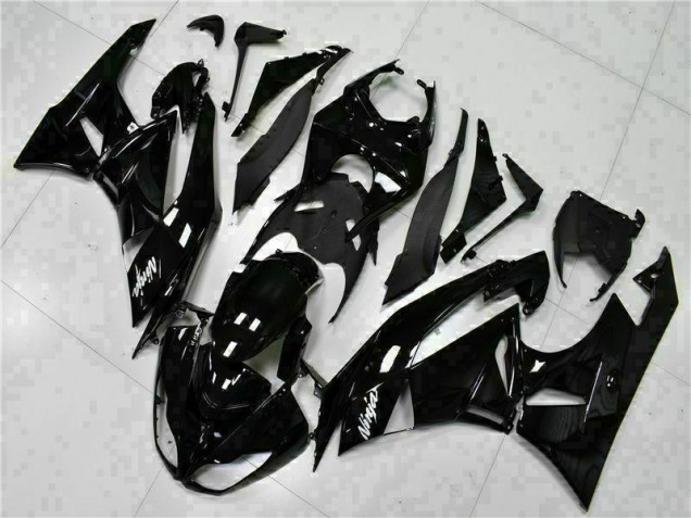 Carenagem Moto Kawasaki ZX6R 2009-2012 - Preto Branco Ninja