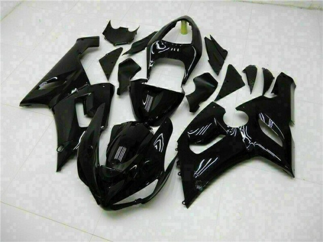 Kit Carenagem Moto Kawasaki ZX6R 2005-2006 - Preto Brilhante