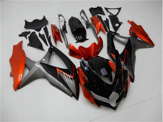 Carenagem Moto Suzuki GSXR 600 / 750 K8 2008-2010 - Preto Laranja Cinzento Carenagem Moto Suzuki GSXR 600 / 750 K8 2008-2010 - Preto Laranja Cinzento