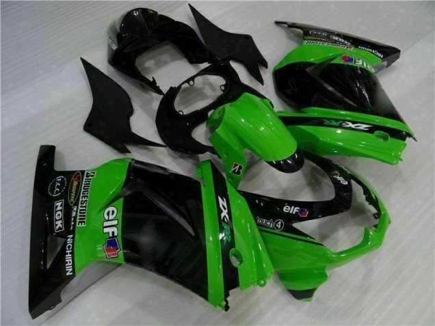 Moto Plástico Kawasaki EX250 2008-2012 - Preto Verde