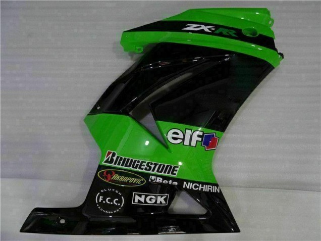 Moto Plástico Kawasaki EX250 2008-2012 - Preto Verde