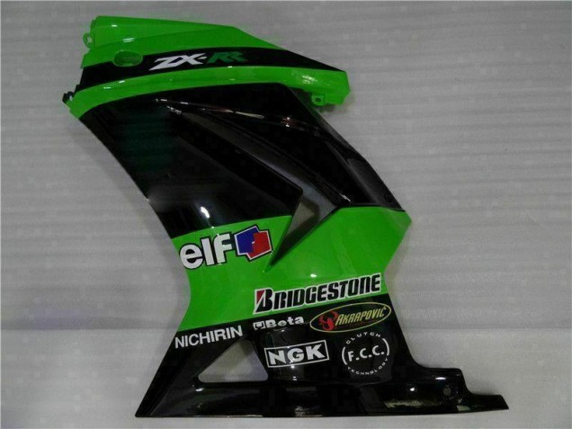 Moto Plástico Kawasaki EX250 2008-2012 - Preto Verde
