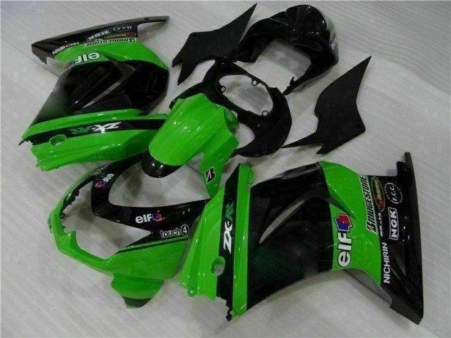 Moto Plástico Kawasaki EX250 2008-2012 - Preto Verde