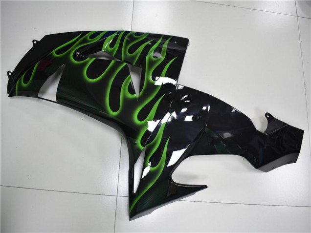 Carenagem Moto Kawasaki ZX10R 2006-2007 - Preto Verde Chama Carenagem Moto Kawasaki ZX10R 2006-2007 - Preto Verde Chama