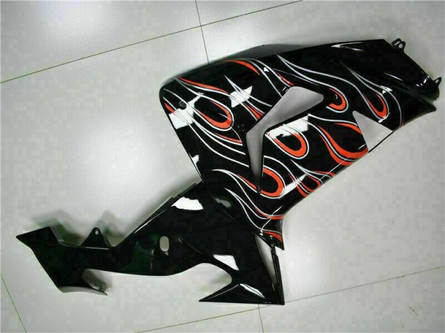 Kit Carenagem Moto Kawasaki ZX10R 2006-2007 - Preto Vermelho Chama Kit Carenagem Moto Kawasaki ZX10R 2006-2007 - Preto Vermelho Chama