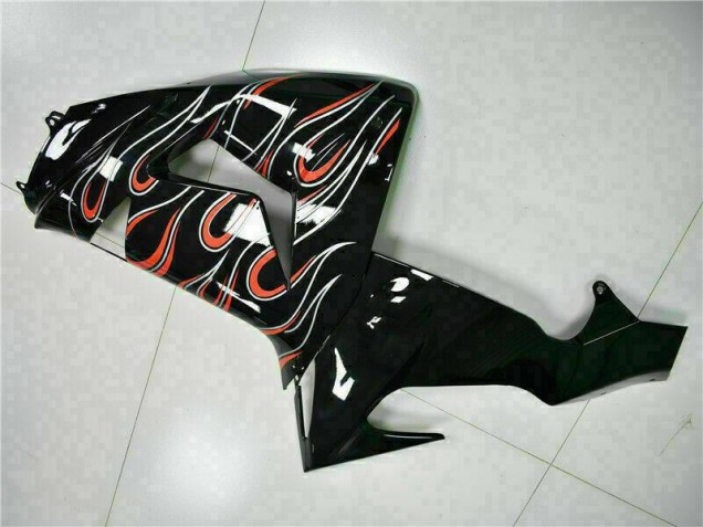 Kit Carenagem Moto Kawasaki ZX10R 2006-2007 - Preto Vermelho Chama Kit Carenagem Moto Kawasaki ZX10R 2006-2007 - Preto Vermelho Chama