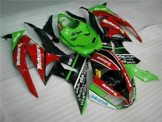 Carenagem Moto Kawasaki ZX6R 2009-2012 - Preto Vermelho Verde Motocard Carenagem Moto Kawasaki ZX6R 2009-2012 - Preto Vermelho Verde Motocard