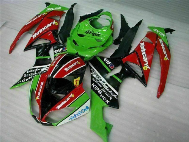 Carenagem Moto Kawasaki ZX6R 2009-2012 - Preto Vermelho Verde Motocard Carenagem Moto Kawasaki ZX6R 2009-2012 - Preto Vermelho Verde Motocard