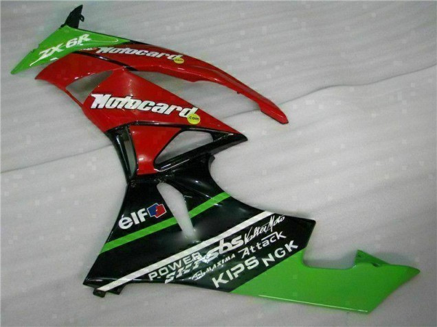Carenagem Moto Kawasaki ZX6R 2009-2012 - Preto Vermelho Verde Motocard Carenagem Moto Kawasaki ZX6R 2009-2012 - Preto Vermelho Verde Motocard