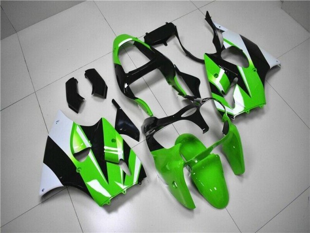 Carenagem Moto Kawasaki ZX6R 2000-2002 - Verde Branco Preto