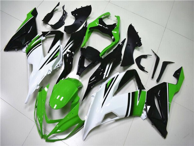 Carenagem Moto Kawasaki ZX6R 2013-2018 - Verde Branco Preto