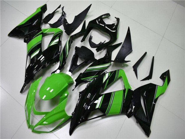 Moto Plásticos Kawasaki ZX6R 2013-2018 - Verde Preto Moto Plásticos Kawasaki ZX6R 2013-2018 - Verde Preto