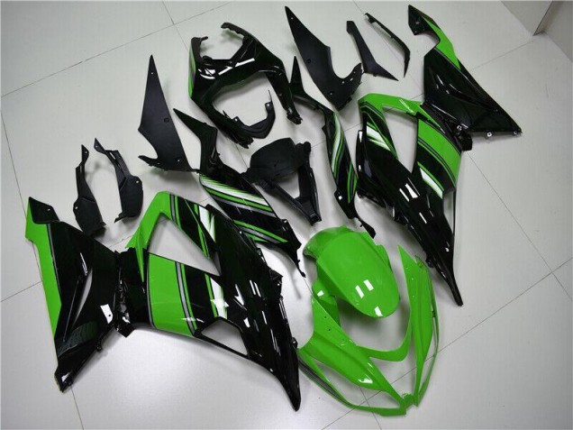 Moto Plásticos Kawasaki ZX6R 2013-2018 - Verde Preto Moto Plásticos Kawasaki ZX6R 2013-2018 - Verde Preto