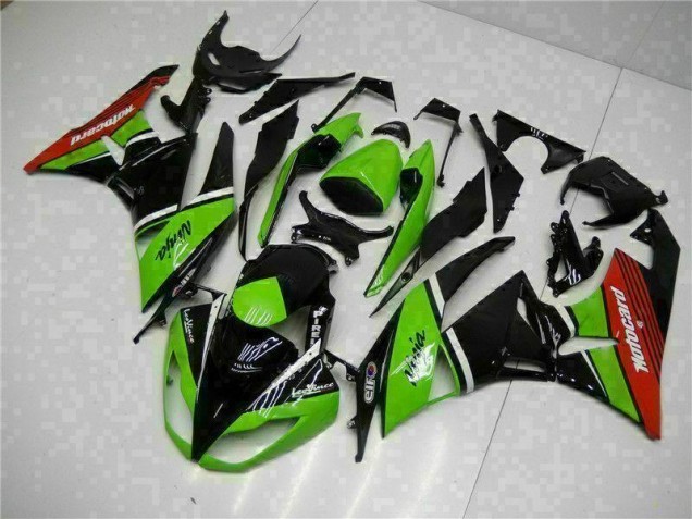 Carenagem Moto Kawasaki ZX6R 2009-2012 - Verde Preto Vermelho