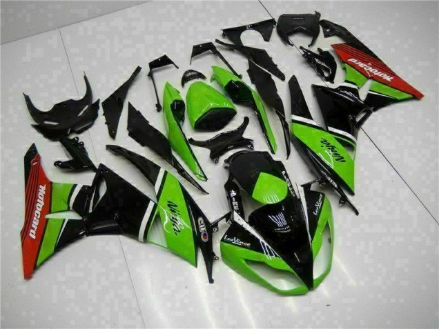 Carenagem Moto Kawasaki ZX6R 2009-2012 - Verde Preto Vermelho
