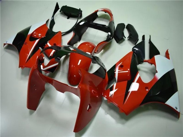 Carenagem Moto Kawasaki ZX6R 2000-2002 - Vermelho Preto Branco Carenagem Moto Kawasaki ZX6R 2000-2002 - Vermelho Preto Branco