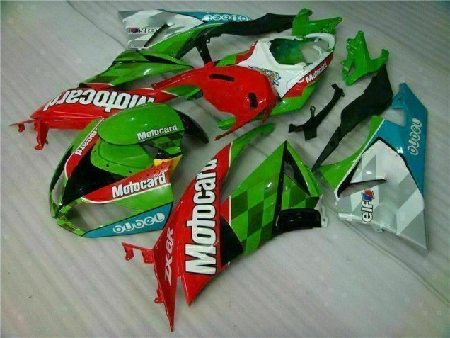 Carenagem Moto Kawasaki ZX6R 2009-2012 - Vermelho Verde Motocard Carenagem Moto Kawasaki ZX6R 2009-2012 - Vermelho Verde Motocard
