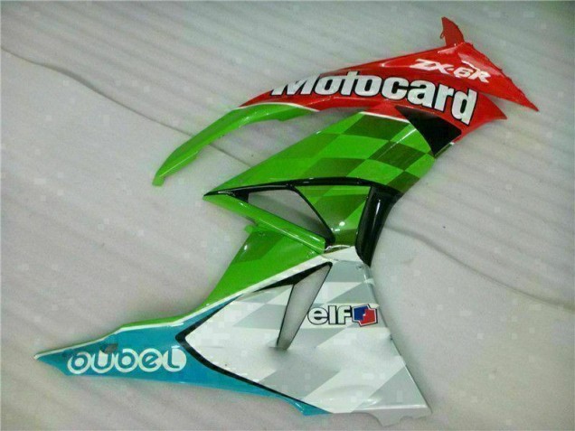 Carenagem Moto Kawasaki ZX6R 2009-2012 - Vermelho Verde Motocard Carenagem Moto Kawasaki ZX6R 2009-2012 - Vermelho Verde Motocard